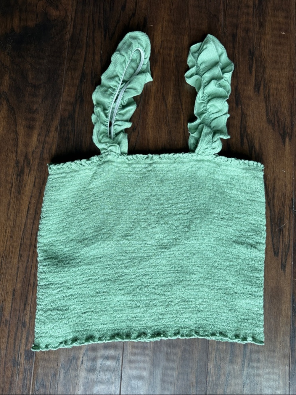 Aerie Ruffle Strap Crop Top - Mint Green